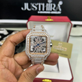 Moissanite Skeleton Watch - Watch front view
