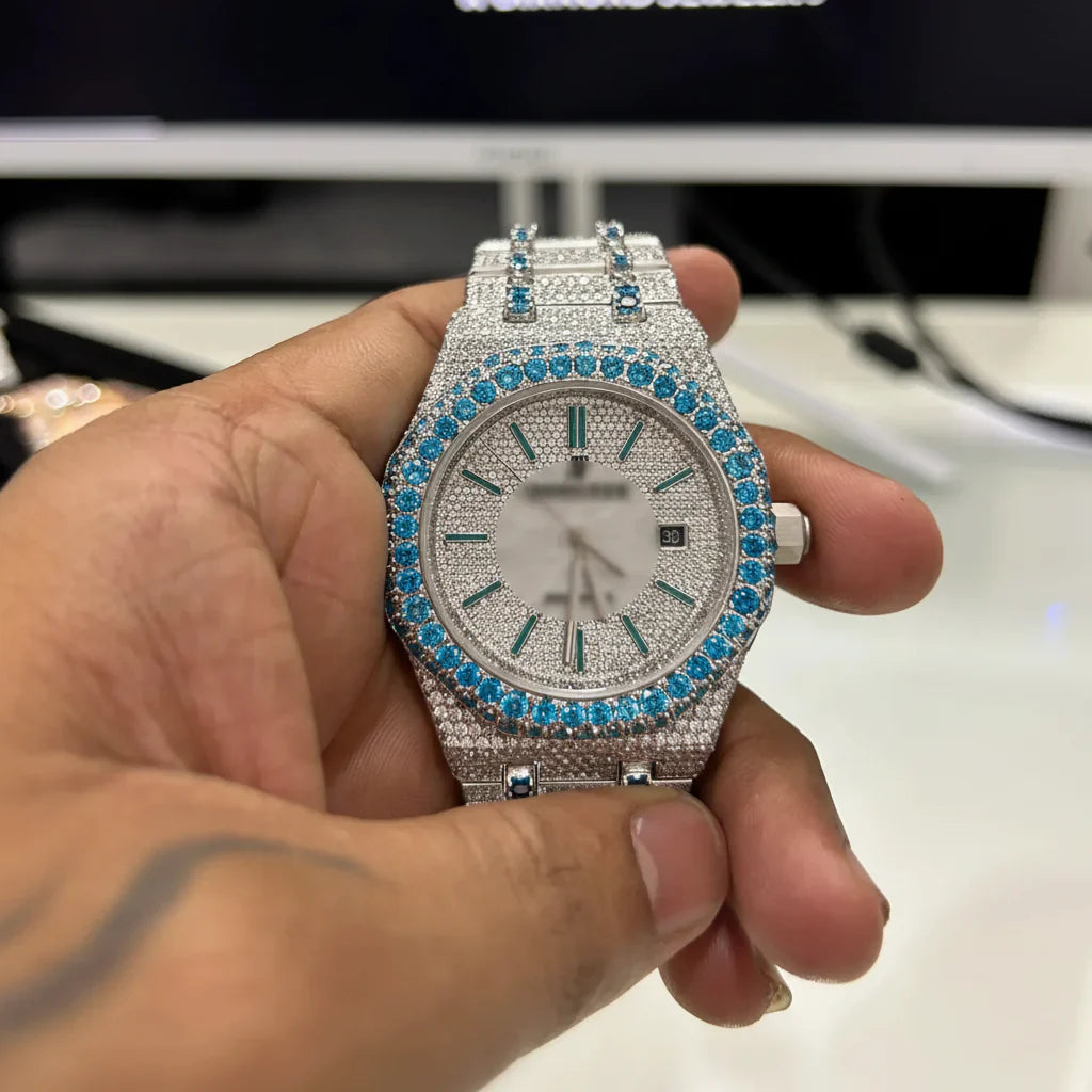 Moissanite xBlue Watch - Watch front view
