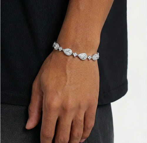 Moissanite Drop Bracelet - Bracelet front view