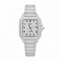 Moissanite Arabic Watch with Arabic numerals and diamond shine